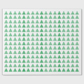 クリスマスツリー緑の白い雪の星雪の結晶 ラッピングペーパー (フラット)