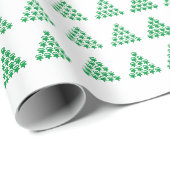 クリスマスツリー緑の白い雪の星雪の結晶 ラッピングペーパー (ロールコーナー)