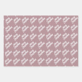 クリスマスツリー芸術的グリーンピンクメリースクリプト ラッピングペーパーシート (正面3)