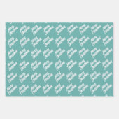 クリスマスツリー芸術的ブルーメリースクリプト ラッピングペーパーシート (正面3)