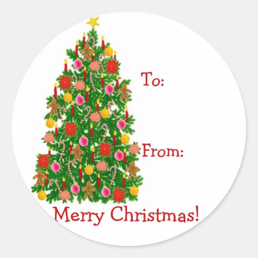 クリスマスツリー表示ラベル ラウンドシール (正面)