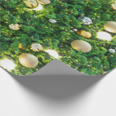 クリスマスツリー装飾の背景。ヴィンテージゴル ラッピングペーパー (角)