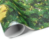 クリスマスツリー装飾の背景。ヴィンテージゴル ラッピングペーパー (ロールコーナー)