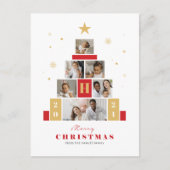 クリスマスツリー複モダン数フォトホリデーカード シーズンポストカード (正面)