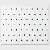 クリスマスツリー象徴的なパターンフェスティバルブラック/ホワイト ラッピングペーパー (フラット)