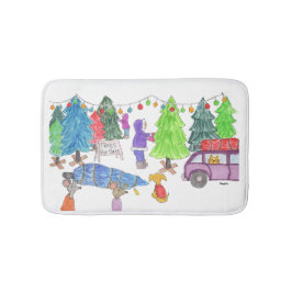 クリスマスツリー販売中 バスマット