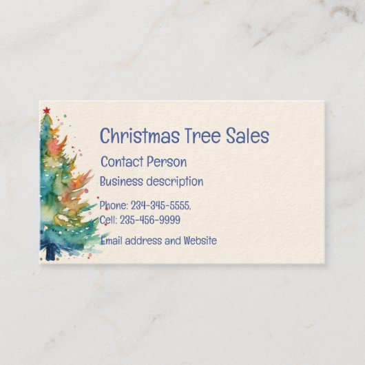 クリスマスツリー販売 名刺 (正面)