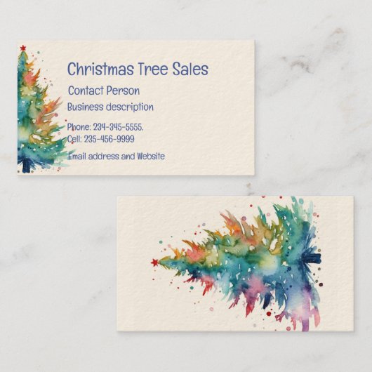 クリスマスツリー販売 名刺 (正面/裏面)