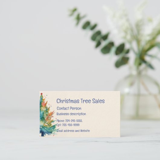 クリスマスツリー販売 名刺 (スタンド正面)