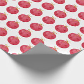 クリスマスツリー赤いバウブルシームレスパターン ラッピングペーパー (角)