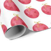 クリスマスツリー赤いバウブルシームレスパターン ラッピングペーパー (ロールコーナー)
