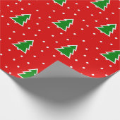 クリスマスツリー赤いパターンラッピング紙 ラッピングペーパー (角)