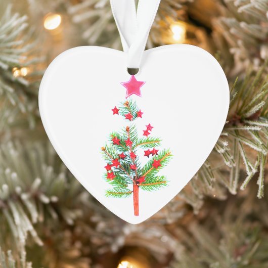 クリスマスツリー赤い星とシナモンスティック オーナメント