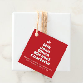 クリスマスツリー赤い白い名前をカスタムする モダン フェイバータグ
