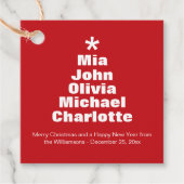 クリスマスツリー赤い白い名前をカスタムする モダン フェイバータグ (正面)