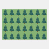 クリスマスツリー赤い車のパターンツリーの水色 ラッピングペーパーシート (正面2)