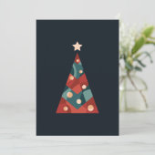 クリスマスツリー赤い青の抽象芸術 シーズンカード (スタンド正面)