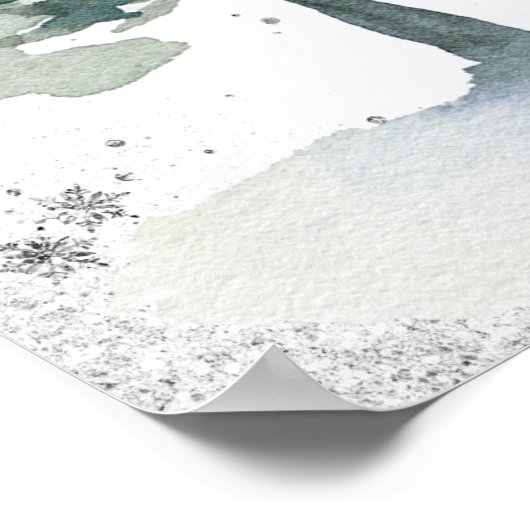 クリスマスツリー赤ちゃんシャワー歓迎サイン ポスター (角)