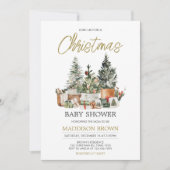 クリスマスツリー赤ちゃんシャワー 招待状 (正面)
