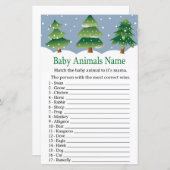クリスマスツリー赤ちゃん動物名ゲーム赤ちゃんシャワー (正面/裏面)