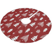 クリスマスツリー赤と白 ブラッシュドポリエステルツリースカート (アングル)