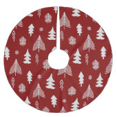 クリスマスツリー赤と白 ブラッシュドポリエステルツリースカート (正面)