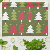クリスマスツリー赤と緑 キッチンタオル (折り畳み)