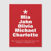 クリスマスツリー赤名前をカスタムする磁気カード (正面)