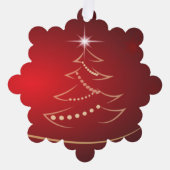 クリスマスツリー赤金ゴールドオーナメントカード（星付き） オーナメントカード (正面)