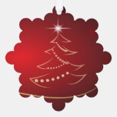 クリスマスツリー赤金ゴールドオーナメントカード（星付き） オーナメントカード (裏面)