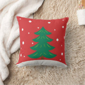 クリスマスツリー赤 クッション (ブランケット)
