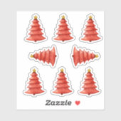 クリスマスツリー赤 シール (シート)