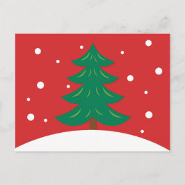 クリスマスツリー赤 ポストカード