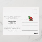 クリスマスツリー車の移動 箔シーズンポストカード (裏面)