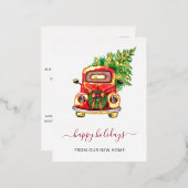 クリスマスツリー車の移動 箔シーズンポストカード (正面/裏面)