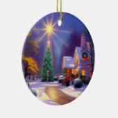 クリスマスツリー輝くの上のクリスマススター セラミックオーナメント (右)