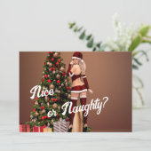 クリスマスツリー近くのセクシーサンタガール シーズンカード (スタンド正面)