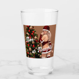 クリスマスツリー近くのセクシーサンタガール タンブラーグラス