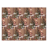 クリスマスツリー近くのセクシーサンタガール テーブルクロス (正面(横))