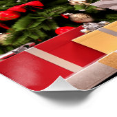 クリスマスツリー近くのセクシーサンタガール ポスター (コーナー)