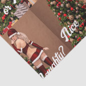 クリスマスツリー近くのセクシーサンタガール 薄葉紙 (詳細)