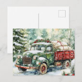 クリスマスツリー運のトラック シーズンポストカード (正面/裏面)