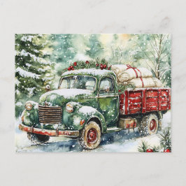 クリスマスツリー運のトラック シーズンポストカード