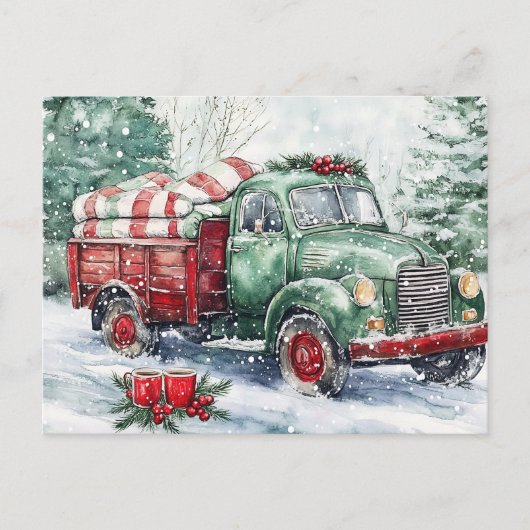 クリスマスツリー運のトラック シーズンポストカード (正面)