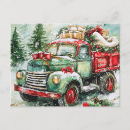 クリスマスツリー運のトラック シーズンポストカード