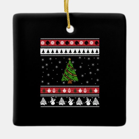 クリスマスツリー醜いクリスマス セラミックオーナメント (正面)