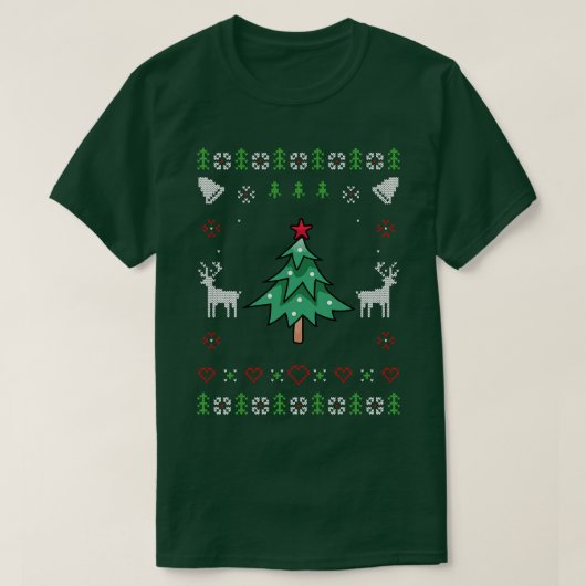 クリスマスツリー醜いクリスマス Tシャツ (デザイン正面)