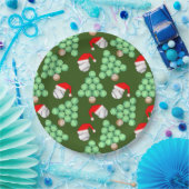 クリスマスツリー野球サンタハッツ ペーパープレート (パーティー)