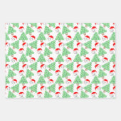 クリスマスツリー野球サンタハッツ ラッピングペーパーシート (正面3)