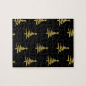 クリスマスツリー金ゴールドオン・ブラック ジグソーパズル (横)